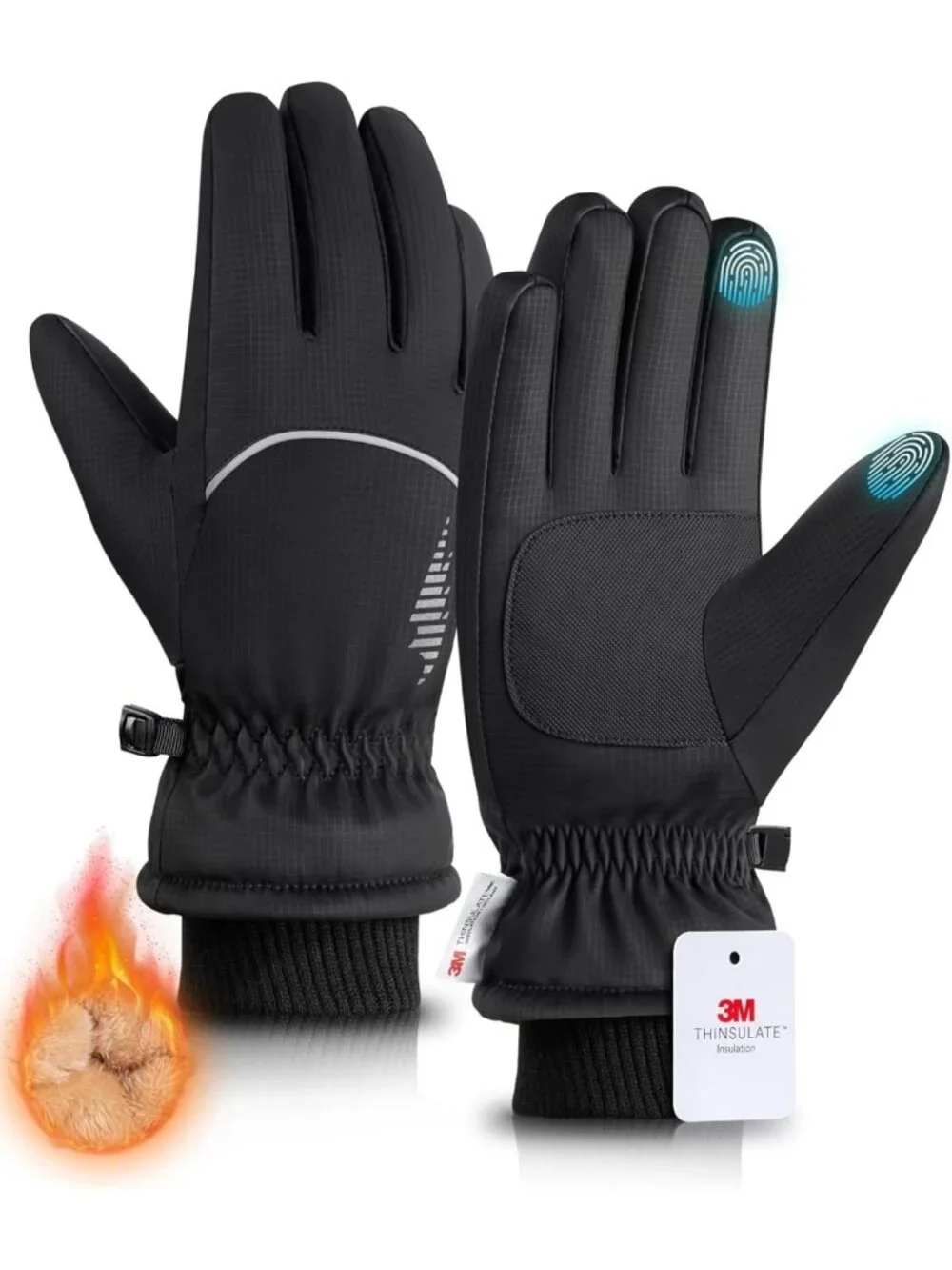 Waterproof Touchscreen Winter Gloves - Warm Thermal Snow Gloves for Cold Weather